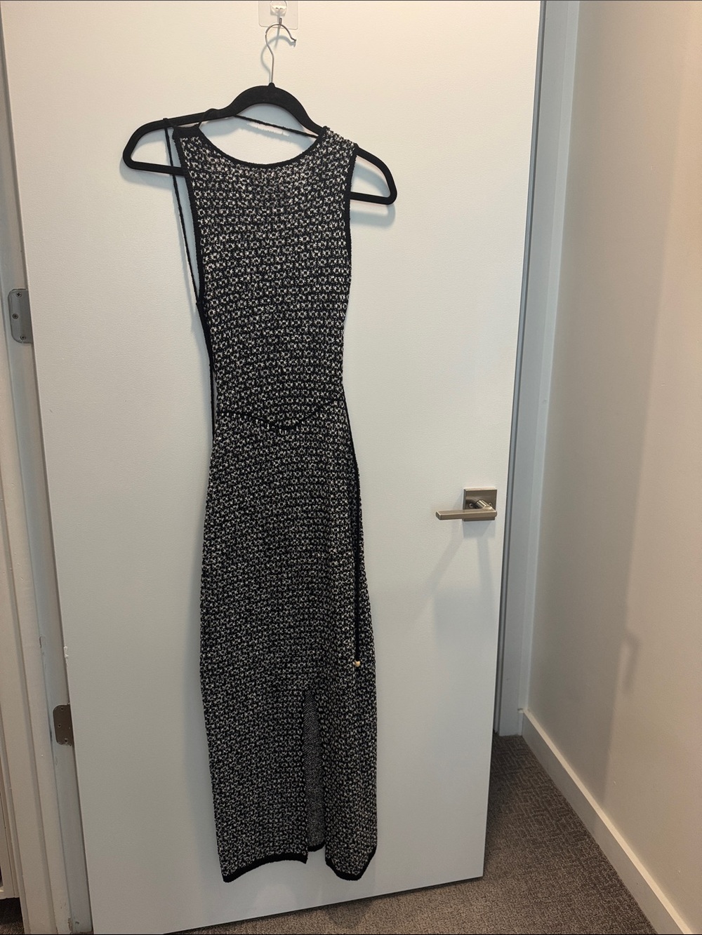 FREE PEOPLE Black and White Patterned Sleeveless Maxi Dress